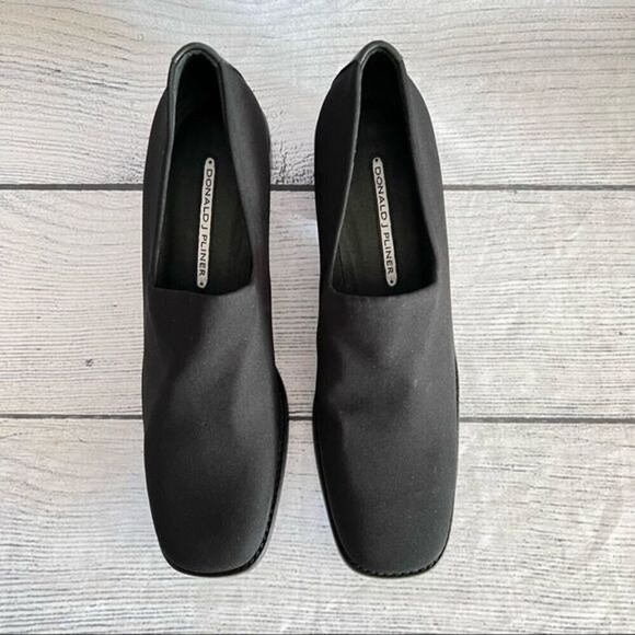 DONALD J Pliner Black Block Heel Loafer Size 9N - Picture 4 of 14